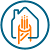 Glasvezelkabel in huis icon