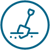 Graafwerkzaamheden schop in de grond icon